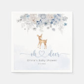 Serviette En Papier Oh cerf hiver bleu garçon baby shower (Devant)