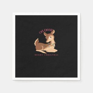 Serviette En Papier Oh Cerf Noël Design Moderne