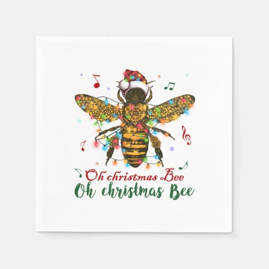 Serviette En Papier Oh Christmas Bee Oh Christmas Bee Light (Devant)