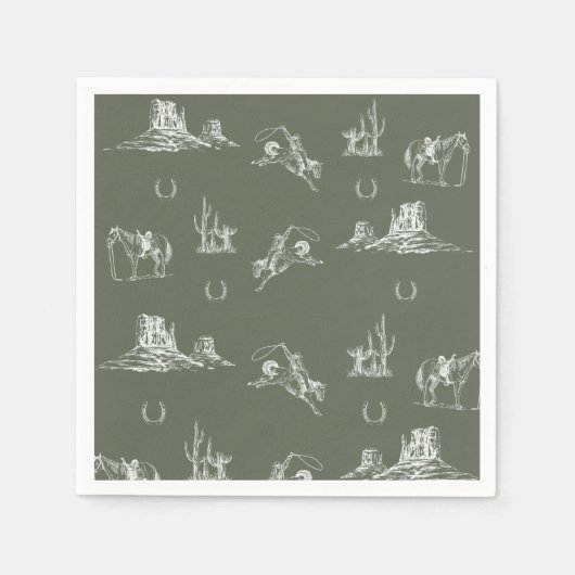 Serviette En Papier Oh Cowboy Cocktail Napkin (Devant)