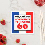 Serviette En Papier Oh Crepe drapeau français 60e anniversaire (En situation)