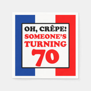 Serviette En Papier Oh Crepe French Flag 70e anniversaire