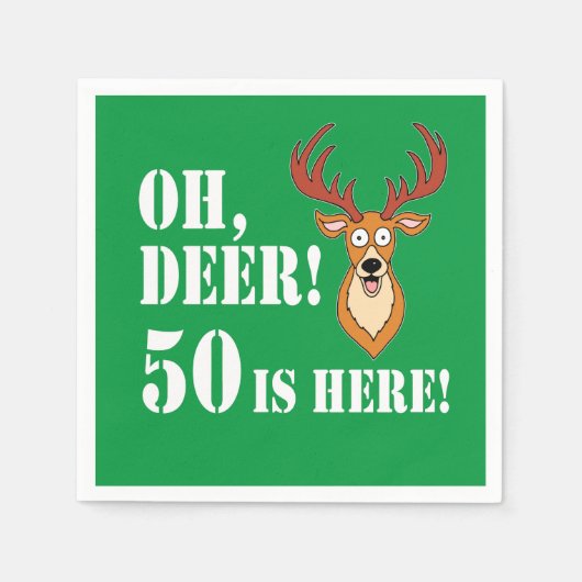 Serviette En Papier Oh Deer 50e anniversaire (Devant)