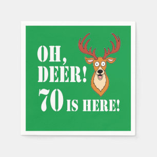 Serviette En Papier Oh Deer 70th Birthday Napkins