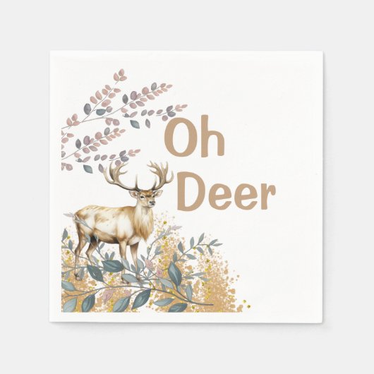 Serviette En Papier Oh Deer Baby shower (Devant)