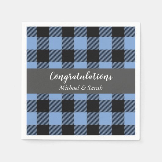 Serviette En Papier Oh Deer Baby shower Blue Boy (Devant)