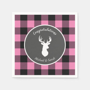 Serviette En Papier Oh Deer Baby shower rose