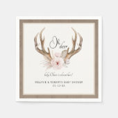 Serviette En Papier Oh Deer Baby shower serviettes - Woodland Floral A (Devant)