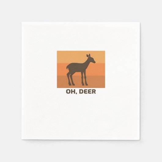 Serviette En Papier Oh Deer Classique Design Simple (Devant)