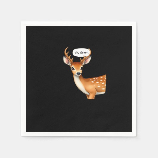 Serviette En Papier Oh Deer Cute Punny Deer Saying Whimsical Quote (Devant)