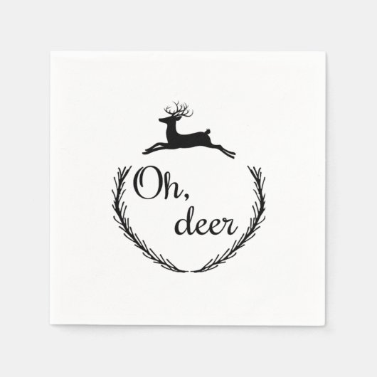 Serviette En Papier Oh Deer Funny Style Design  (Devant)