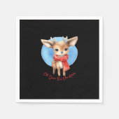 Serviette En Papier Oh Deer Its Christmas Retro Classic Design (Devant)