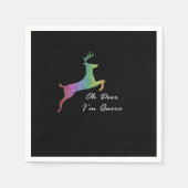Serviette En Papier Oh Deer Queer Funny Pun LGBT Pride Celebration  (Devant)