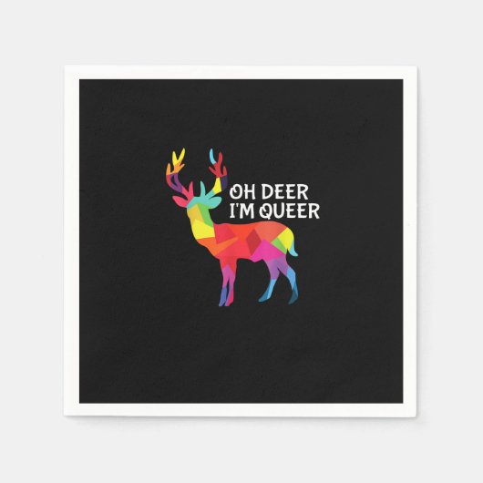 Serviette En Papier Oh Deer Queer Funny Pun LGBT Pride Design (Devant)