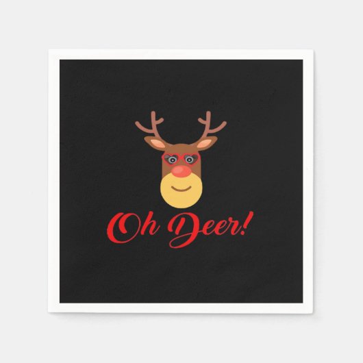 Serviette En Papier Oh Deer Rétro Classique (Devant)