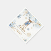 Serviette En Papier Oh Deer Winter Baby Boy Shoy Bienvenue (Coin)