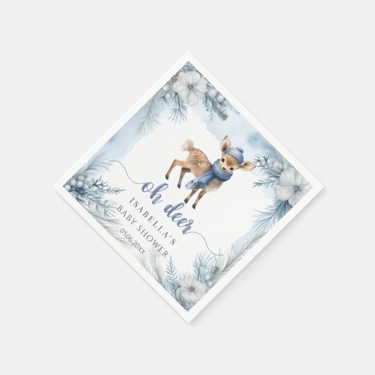 Serviette En Papier Oh Deer Winter Boy Baby shower serviettes (Coin)