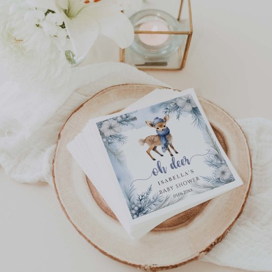 Serviette En Papier Oh Deer Winter Boy Baby shower serviettes