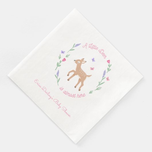 Serviette En Papier Oh Deer Woodland Baby shower à thème (Coin)