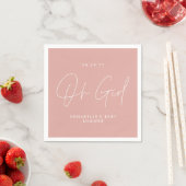 Serviette En Papier oh fille Baby shower script rose élégant (En situation)