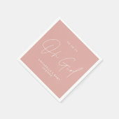 Serviette En Papier oh fille Baby shower script rose élégant (Coin)