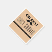 Serviette En Papier Oh garçon Baby shower de moustache noire (Coin)