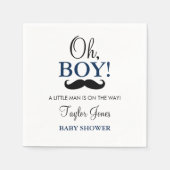 Serviette En Papier Oh garçon Baby shower moustache serviettes (Devant)