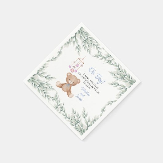 Serviette En Papier Oh garçon Baby shower papier serviettes (Coin)