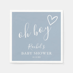 Serviette En Papier Oh Garçon Bébé Adorable Cœur Fête de Naissance Ble