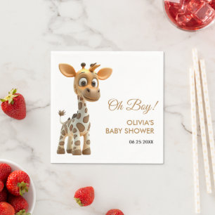 Serviette En Papier Oh garçon bébé Giraffe mignonne Baby shower garçon