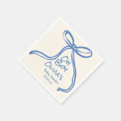 Serviette En Papier Oh Garçon Bleu Main Écrite Baby shower de Bow tiré (Coin)