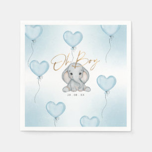 Serviette En Papier Oh garçon Elephant bleu ballon garçon Baby shower