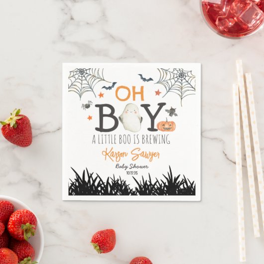 Serviette En Papier Oh Garçon Halloween Napkins (En situation)