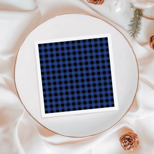 Serviette En Papier Oh garçon ours bleu Buffalo Plaid Baby shower