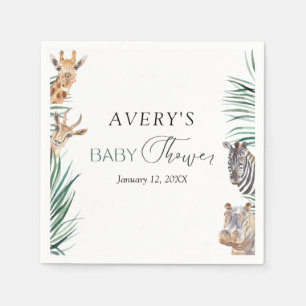 Serviette En Papier Oh Garçon Safari Animaux Baby shower serviettes