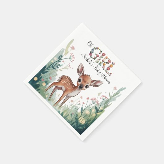 Serviette En Papier Oh Girl : Petit Cerf Baby shower Fille Fille (Coin)