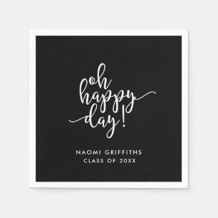Serviette En Papier Oh Happy Day Script Graduation