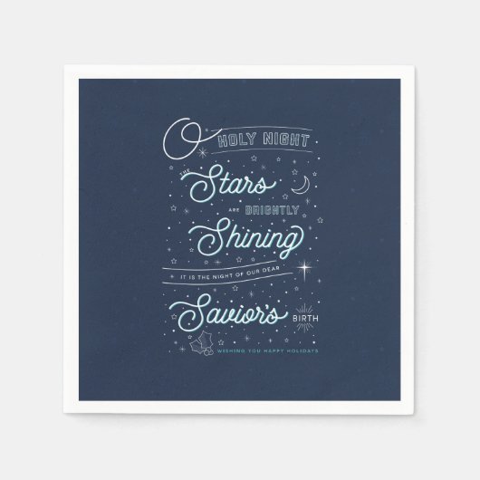 Serviette En Papier Oh Holy Night Christmas Party Papier Naples (Devant)