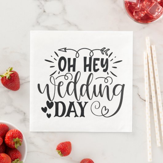 Serviette En Papier Oh, le jour du mariage (En situation)