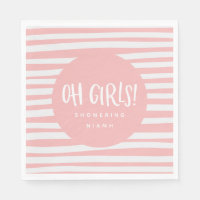 Oh les filles, serviettes de baby shower jumelles