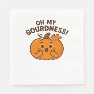 Serviette En Papier Oh Ma Gourde ! - Surpris Citrouille Kawaii Art Cl