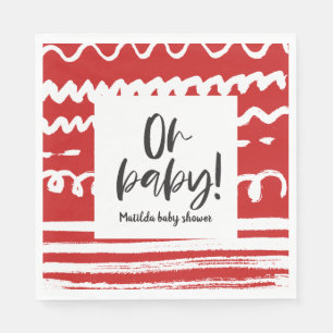 Serviette En Papier Oh mon bébé ! baby shower graphique moderne