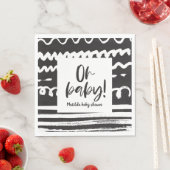 Serviette En Papier Oh mon bébé ! baby shower graphique moderne (En situation)