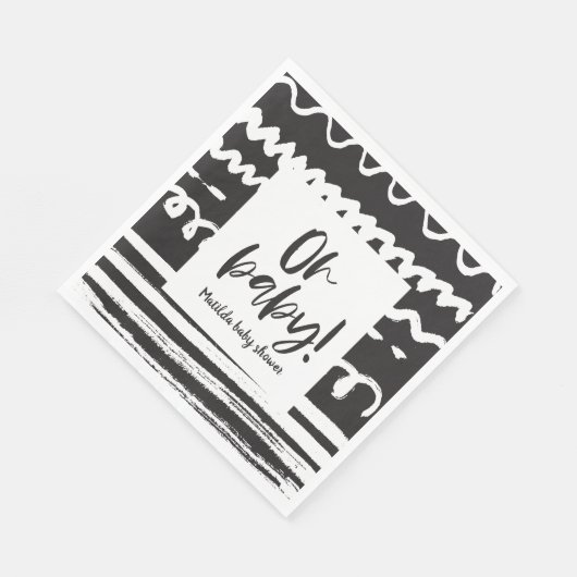 Serviette En Papier Oh mon bébé ! baby shower graphique moderne (Coin)