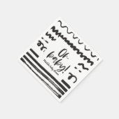 Serviette En Papier Oh mon bébé ! graphique moderne noir et blanc (Coin)