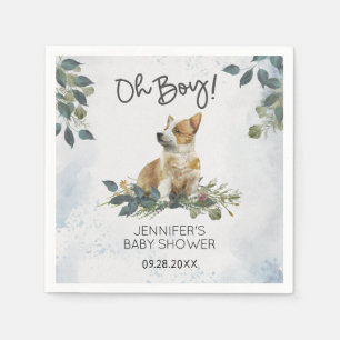 Serviette En Papier Oh mon Dieu ! Baby shower Corgi Puppy
