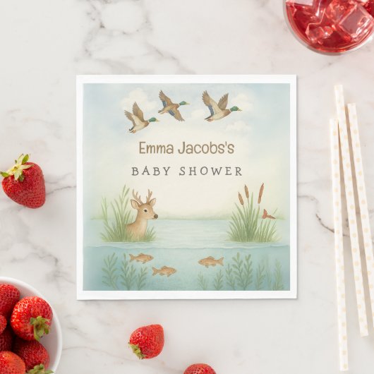 Serviette En Papier Oh mon Dieu ! Baby shower en bois (En situation)