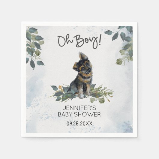 Serviette En Papier Oh mon Dieu ! Baby shower mignonne chiot (Devant)