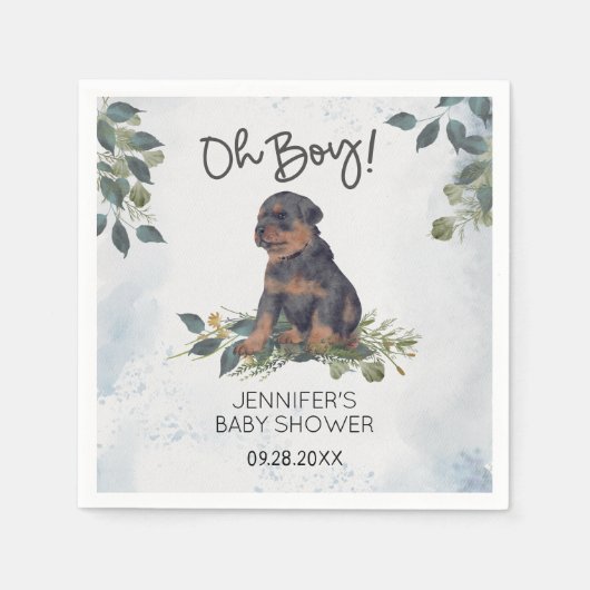 Serviette En Papier Oh mon Dieu ! Baby shower Rotweiler Puppy (Devant)