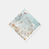 Serviette En Papier Oh mon garçon ! baby shower d'aquarelle bleu (Coin)